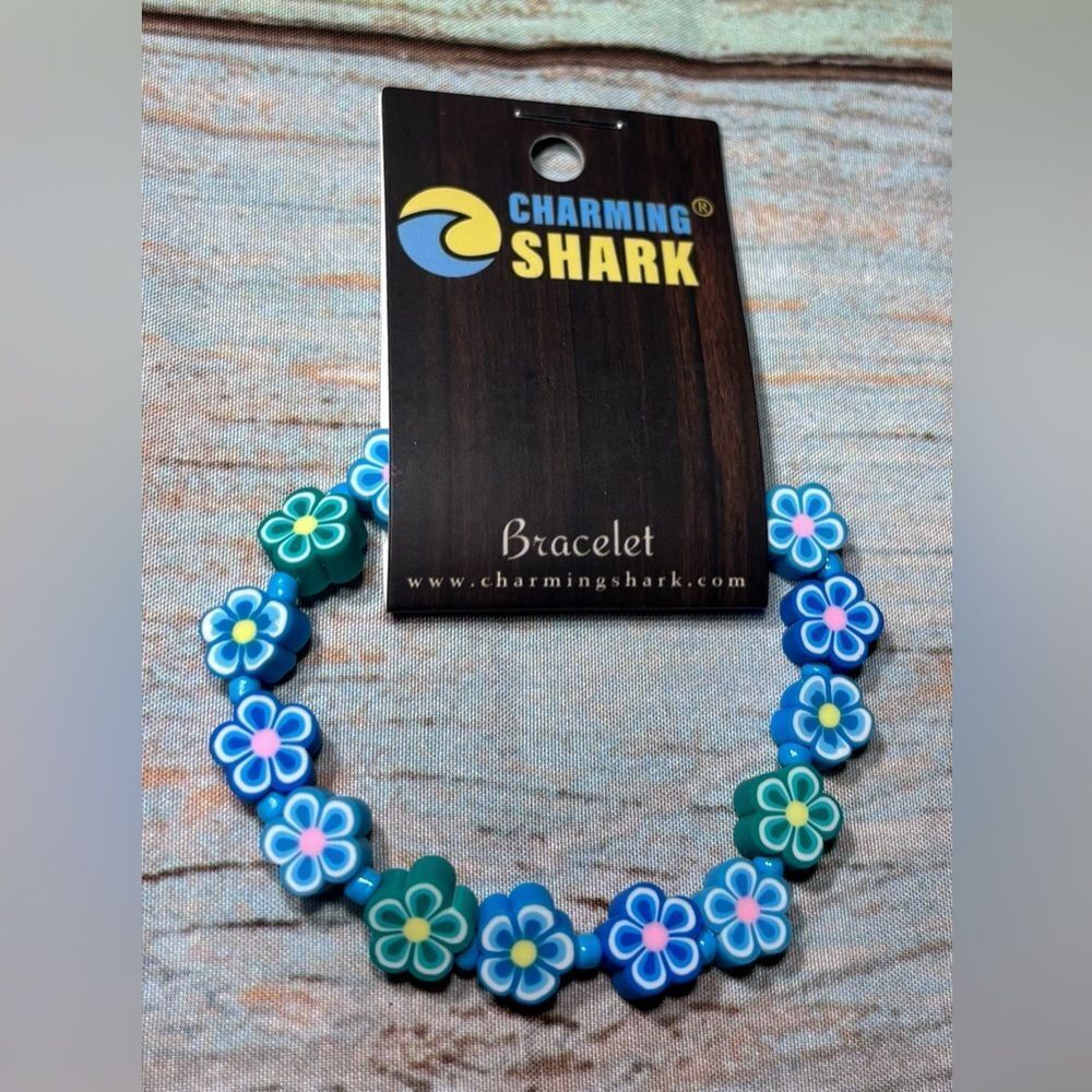 New Charming Shark polymer clay flower bracelet